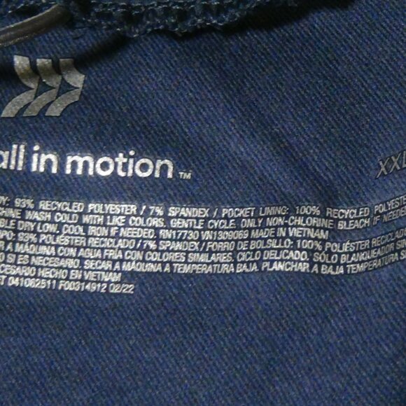 All In Motion Mens Nylon Thin Stretch Jogger Pants Utility Pockets Navy Blue XXL - Picture 5 of 11